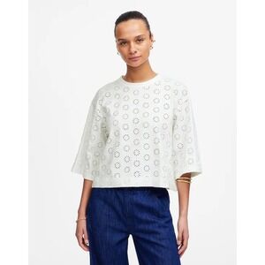 Madewell Embroidered Wide-Sleeve Boxy Tee White XS‎ NWT